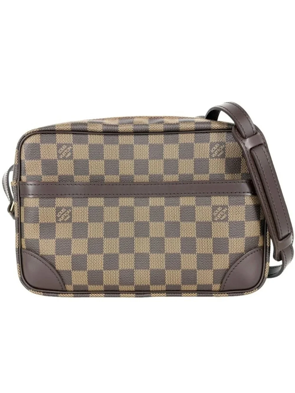 Louis Vuitton Shoulder Bag Trocadero 27 Damier Canvas Brown Gold Vintage